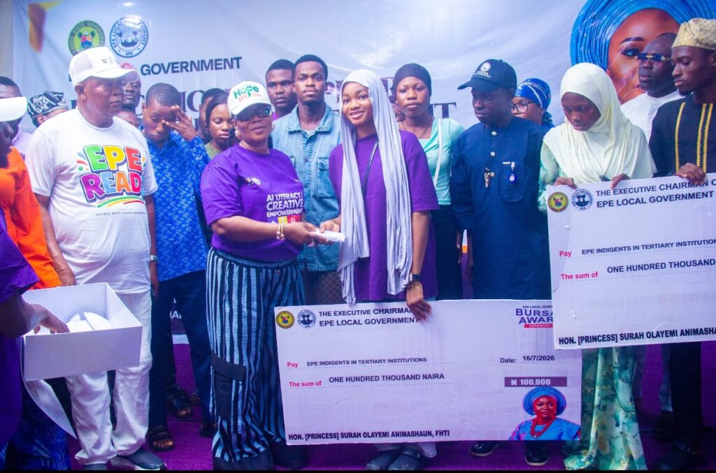 HON. PRINCESS SURAH OLAYEMI ANIMASHAUN, FHTI, PRESENTS ₦100,000 BURSARY TO EPE STUDENTS, SETS NEW MILESTONE IN EDUCATIONAL SUPPORT whatsapp image 2026 07 20 at 12.06.14 pm